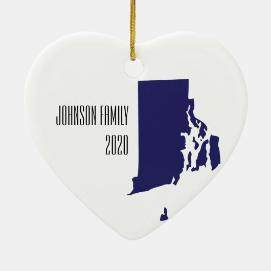 Rhode Island Personalisierter Weihnachtsschmuck (Hinten)
