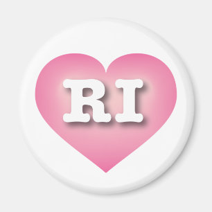 Rhode Island Pink Fade Heart - I Liebe RI Magnet