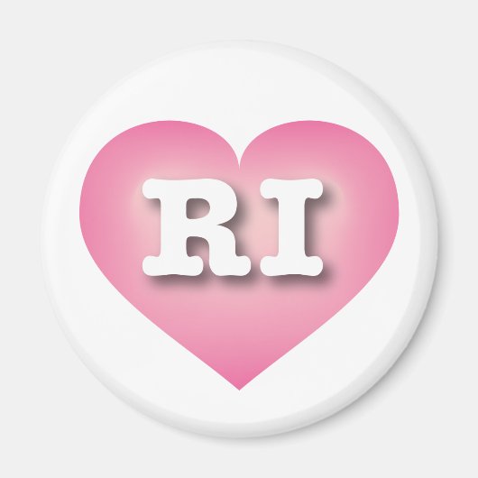 Rhode Island Pink Fade Heart - I Liebe RI Magnet (Vorne)