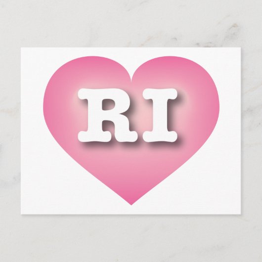 Rhode Island Pink Fade Heart - I Liebe RI Postkarte (Vorderseite)