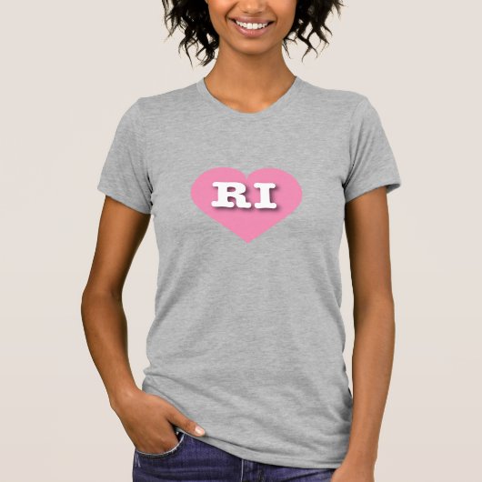 Rhode Island Pink Heart - I Liebe RI T-Shirt (Vorderseite)