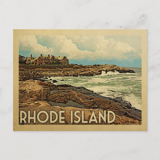 Rhode Island Postcard Coast Vintage Postkarte (Vorderseite)