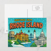 RHODE ISLAND Postkarte (Vorne/Hinten)