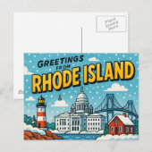 RHODE ISLAND Postkarte (Vorne/Hinten)