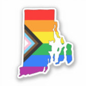 Rhode Island Progress Pride Aufkleber (Vorderseite)