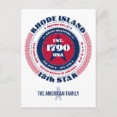 Rhode Island, Providence, RI, Patriotic, Monogram Postkarte (Vorderseite)