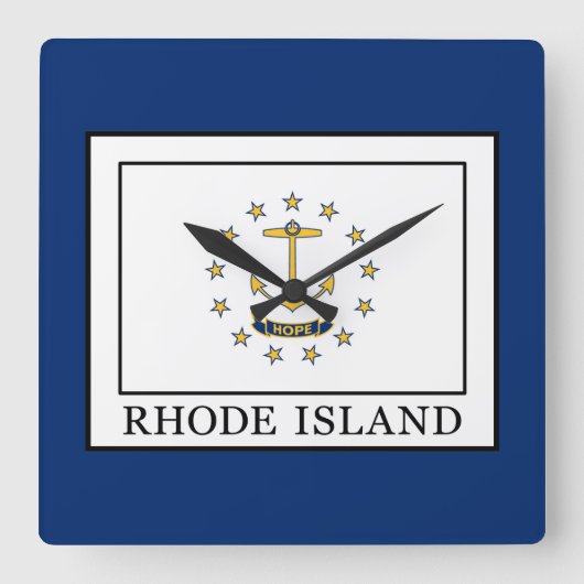 Rhode Island Quadratische Wanduhr (Vorderseite)