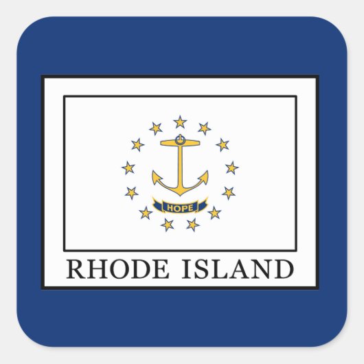 Rhode Island Quadratischer Aufkleber (Vorderseite)