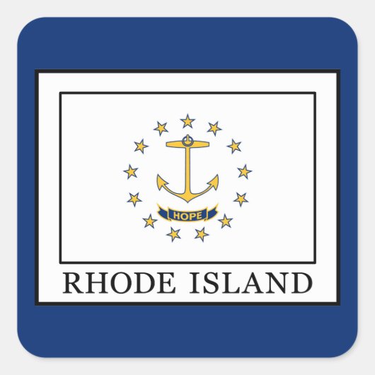 Rhode Island Quadratischer Aufkleber (Vorderseite)