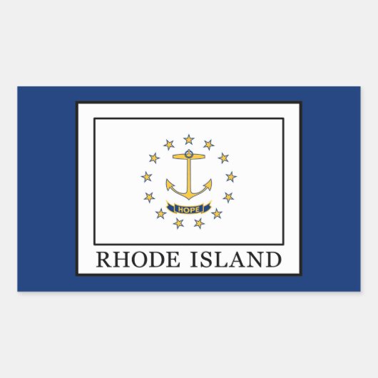 Rhode Island Rechteckiger Aufkleber (Vorderseite)