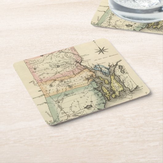 Rhode Island Rechteckiger Pappuntersetzer (angewinkelt)