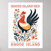 Rhode Island Red Bird of Rhode Island Poster (Vorne)