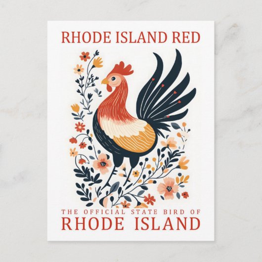 Rhode Island Red Bird of Rhode Island Postkarte (Vorderseite)