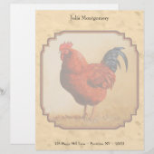 Rhode Island Red Chicken Beige Briefkopf (Vorne/Hinten)