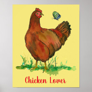 Rhode Island Red Chicken Lover Poster