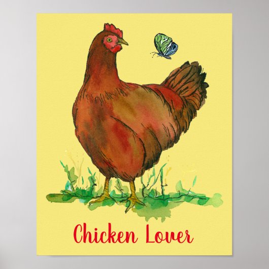 Rhode Island Red Chicken Lover Poster (Vorne)