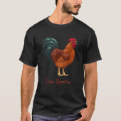 Rhode Island Red Chicken Papa Rooster Bird Liebhab T-Shirt (Vorderseite)