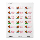 Rhode Island Red Chicken Wasserfarbe Rücksendeadre Adressaufkleber (Vorne)