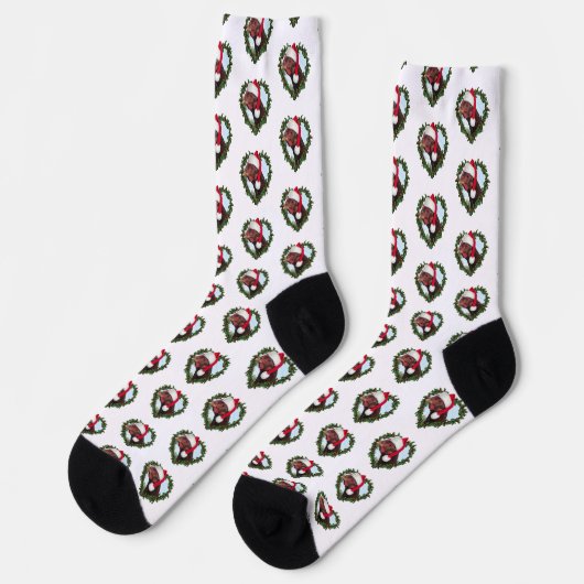 Rhode Island Red Chicken Wreath Socken (Linkes Detail)