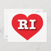 Rhode Island Red Heart - I Liebe RI Postkarte (Vorne/Hinten)