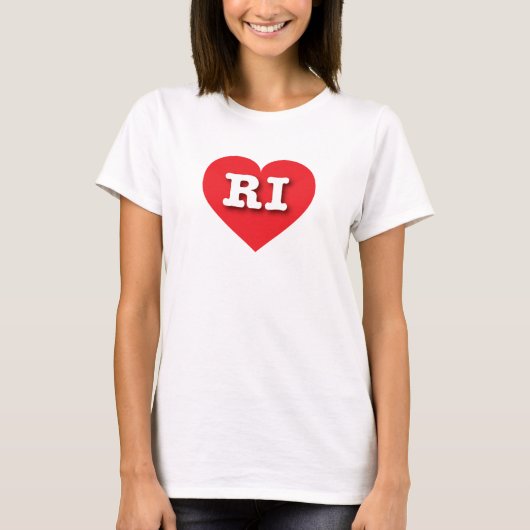Rhode Island Red Heart - I Liebe RI T-Shirt (Vorderseite)