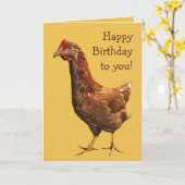 Rhode Island Red Hen Chicken Birthday Card Karte (Gelbe Blume)