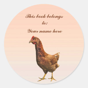 Rhode Island Red Hen Chicken Buchzeichen Runder Aufkleber