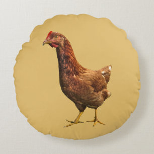 Rhode Island Red Hen Chicken Round Kissen