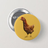 Rhode Island Red Hen Hühnerknopf Button (Vorne & Hinten)