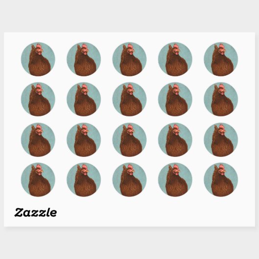 Rhode Island Red Hen Stickers (Blatt)