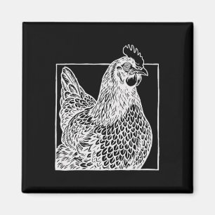 Rhode Island Red Huhn - Vintage Farm Art Magnet