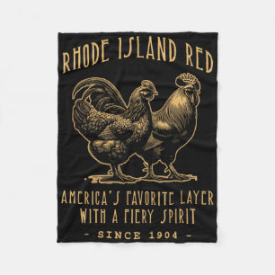 Rhode Island Red Huhn Vintage Farm Design Fleecedecke