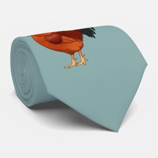 Rhode Island Red Rooster Crowing Krawatte (Gerollt)