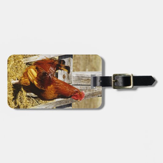 Rhode Island Red Rooster Gepäckanhänger (Vorderseite horizontal)