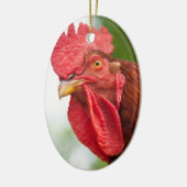 Rhode Island Red Rooster Keramikornament (Links)
