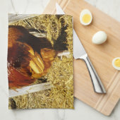 Rhode Island Red Rooster Küchentuch (Viertel Falte)