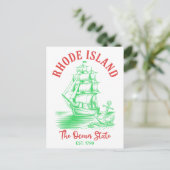 Rhode Island Reise Nautilus Ocean State Est. 1790 Postkarte (Stehend Vorderseite)