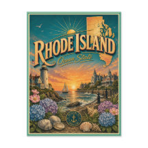 Rhode Island Retro-Reise-Andenken-Postkarte