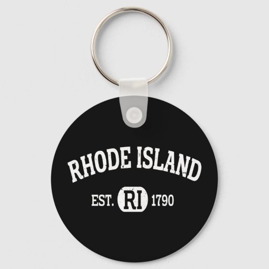Rhode Island Retro Vintag Rhode Island Ri Schlüsselanhänger (Vorderseite)