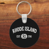 Rhode Island Retro Vintag Rhode Island Ri Schlüsselanhänger (Vorderseite)