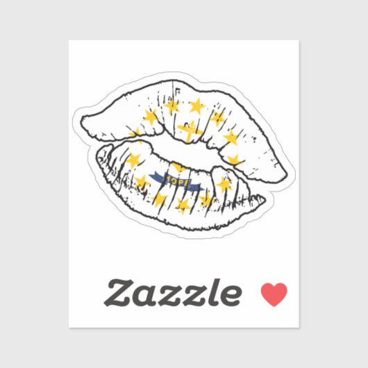 Rhode Island Rhode Islander Lipstick Liebe Flag Aufkleber (Blatt)
