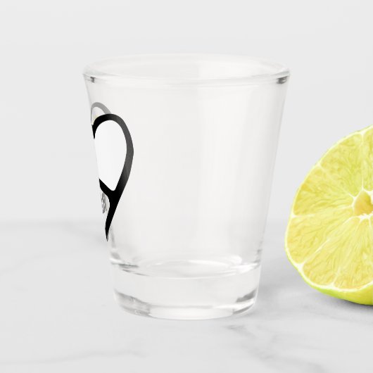 Rhode Island, RI Staatsflagge im Herzen von Shot G Schnapsglas (Rechts)