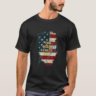 Rhode Island Ri Us Flag Motto T-Shirt