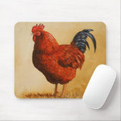 Rhode Island Rooster Chicken Mousepad (Mit Mouse)