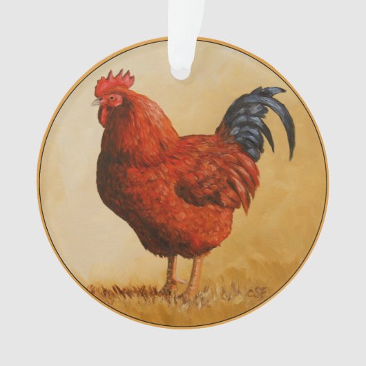 Rhode Island Rooster Chicken Ornament (Vorderseite)