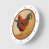 Rhode Island Rooster Chicken Runde Wanduhr (Winkel)