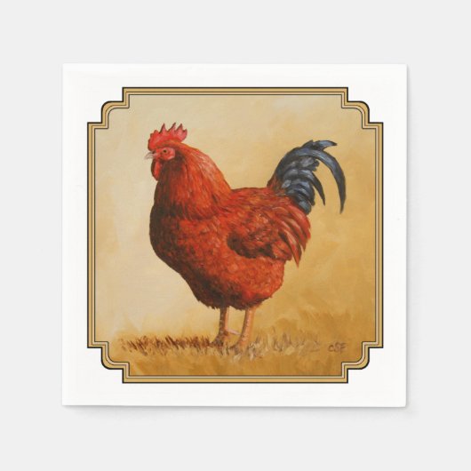 Rhode Island Rooster Chicken Serviette (Vorderseite)