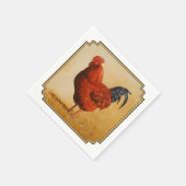 Rhode Island Rooster Chicken Serviette (Ecke)