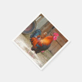Rhode Island Rooster Crowing in Barnyard Serviette (Ecke)