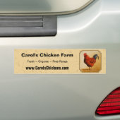Rhode Island Rooster Gelber Hintergrund Autoaufkleber (Auf Auto)